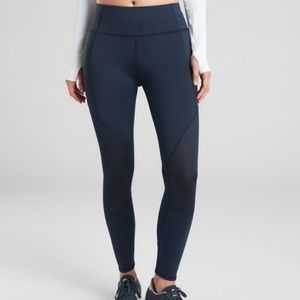 NWT Athleta Contender Mesh 7/8 Tight Navy